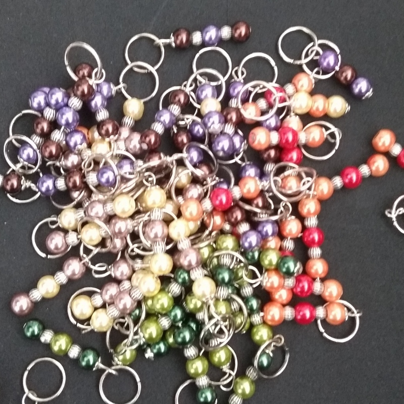 Handcrafted bead stitch markers Brambles and Bindweed