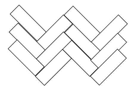 diagram of interlinking to make herringbone pattern