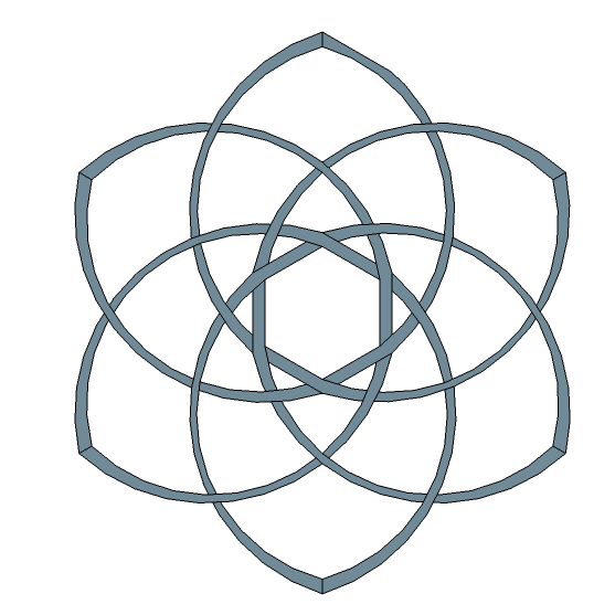 diagram showing the six point celtic knot with crossing intersections