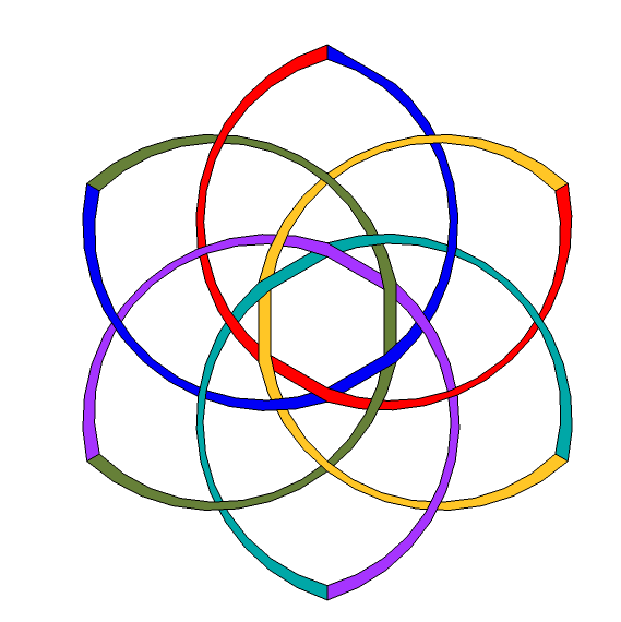 diagram showing intersecting loops for hexagonal celtic knot
