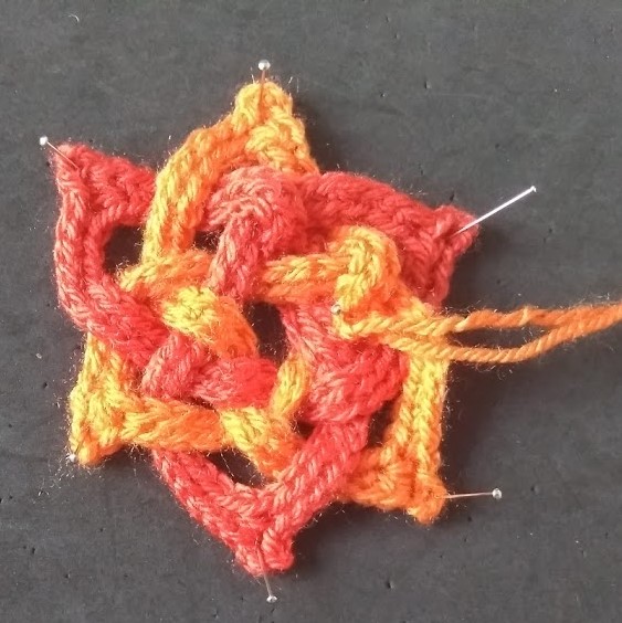 instructions for weaving celtic knot crochet motif