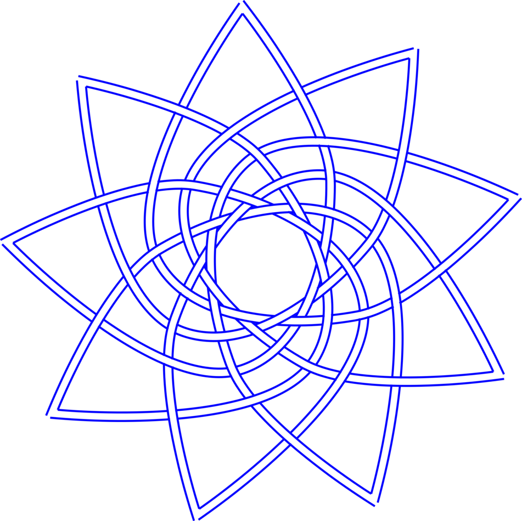 diagram showing the nine point celtic knot with crossing intersections